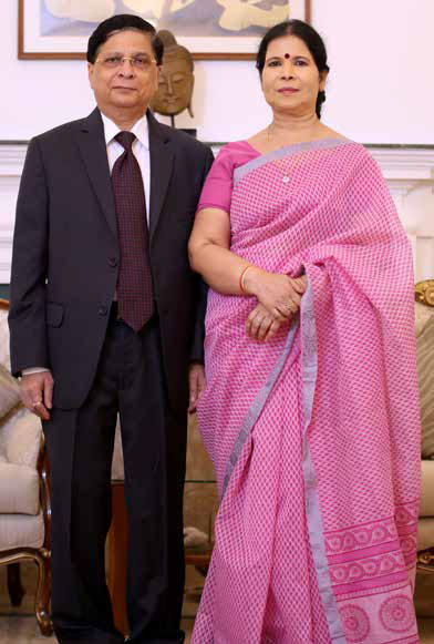 Justice Dipak Misra and wife Suprama Misra