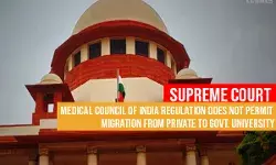 Supreme Court: Medical Council of India Regulation does not permit Migration From Private to Govt. University Supreme Court: Medical Council of India Regulation does not permit Migration From Private to Govt. University