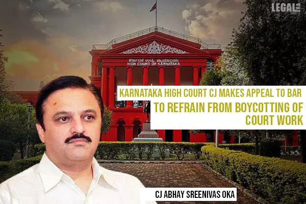 Karnataka High Court CJ Makes Appeal To Bar To Refrain From Boycotting Court Work
