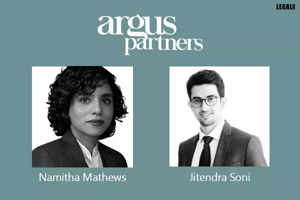 Namitha Mathews of Algo Legal and DSK Legals Jitendra Soni join Argus Partners