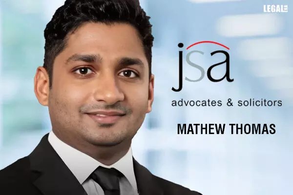 J Sagar Associates hires Mathew Thomas as Partner in capital markets practice