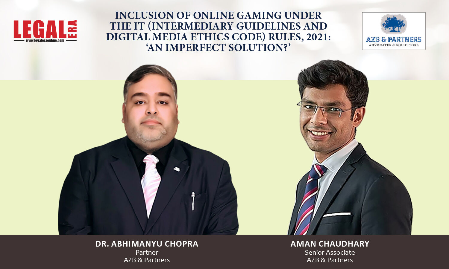 Inclusion Of Online Gaming Under The It (Intermediary Guidelines And