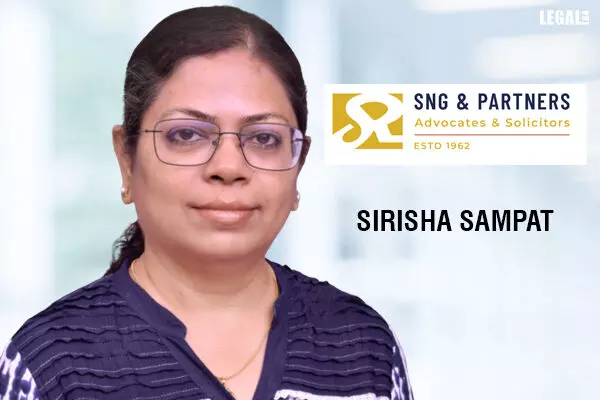 Sirisha Sampat joins SNG & Partners as Partner in Real Estate Practice