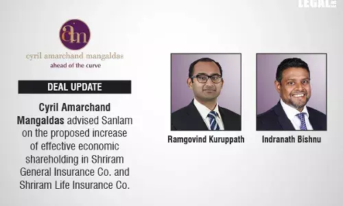 Cyril Amarchand Mangaldas Advised Sanlam On The Proposed Increase Of Effective Economic Shareholding In Shriram General Insurance Co. And Shriram Life Insurance Co. Cyril Amarchand Mangaldas Advised Sanlam On The Proposed Increase Of Effective Economic Shareholding In Shriram General Insurance Co. And Shriram Life Insurance Co.