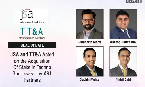 JSA And TT&A Acted On The Acquisition Of Stake In Techno Sportswear By A91 Partners JSA And TT&A Acted On The Acquisition Of Stake In Techno Sportswear By A91 Partners