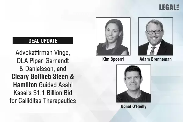 Advokatfirman Vinge, DLA Piper, Gernandt & Danielsson, And Cleary Gottlieb Steen & Hamilton Guided Asahi Kaseis $1.1 Billion Bid For Calliditas Therapeutics Advokatfirman Vinge, DLA Piper, Gernandt & Danielsson, And Cleary Gottlieb Steen & Hamilton Guided Asahi Kaseis $1.1 Billion Bid For Calliditas Therapeutics