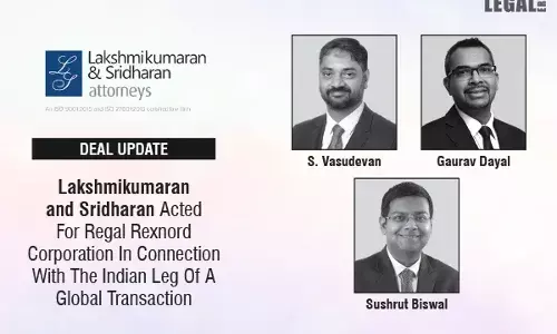 Lakshmikumaran and Sridharan Acted for Regal Rexnord Corporation in Connection With The Indian Leg of A Global Transaction
