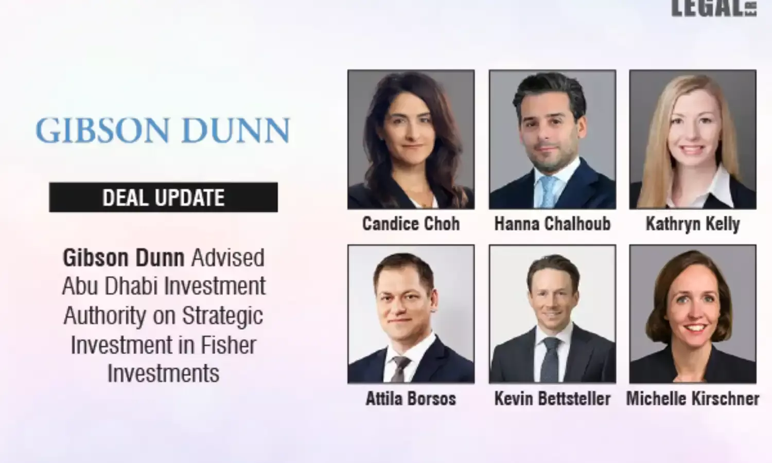 Gibson Dunn Advised ADIA On Strategic Investment In Fisher Investments