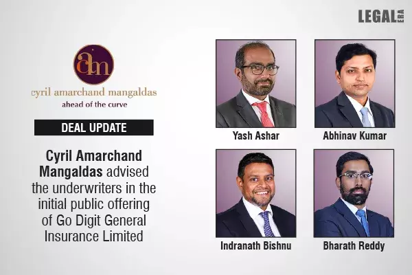 Cyril Amarchand Mangaldas Advised The Underwriters In The Initial Public Offering Of Go Digit General Insurance Limited