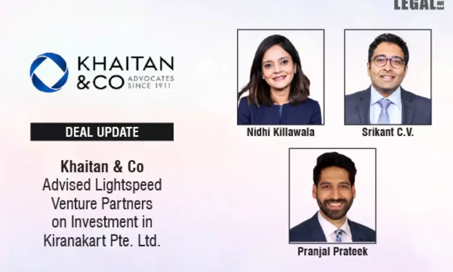 Khaitan & Co Advised Lightspeed Venture Partners On Investment In Kiranakart Pte. Ltd.