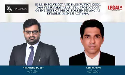 IN RE: Insolvency And Bankruptcy Code, 2016 Versus Maharashtra Protection Of Interest Of Depositors (In Financial Establishments) Act, 1999. IN RE: Insolvency And Bankruptcy Code, 2016 Versus Maharashtra Protection Of Interest Of Depositors (In Financial Establishments) Act, 1999.