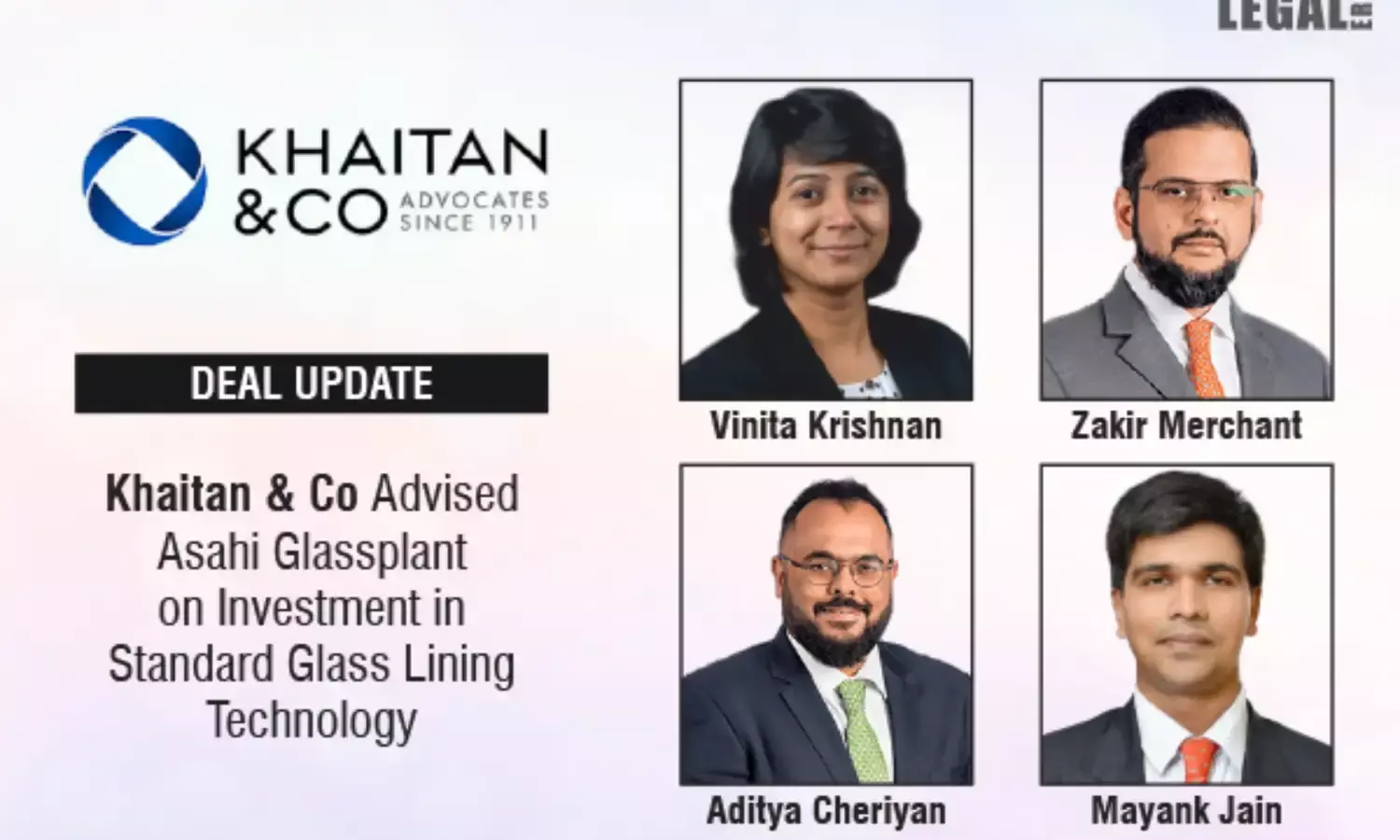 Khaitan & Co Advised Asahi Glassplant On Investment In Standard Glass Lining Technology