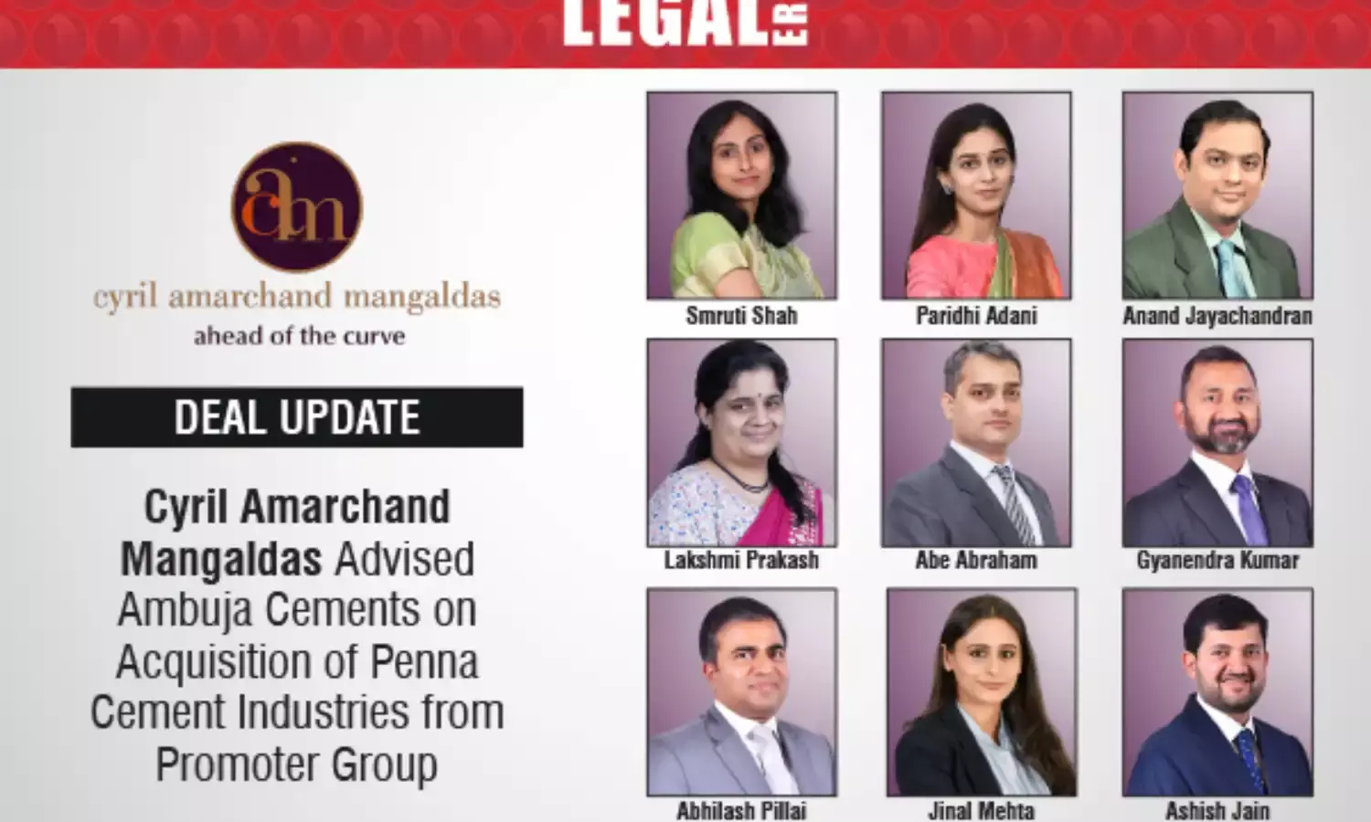 Cyril Amarchand Mangaldas Advised Ambuja Cements On Acquisition Of Penna Cement Industries From Promoter Group