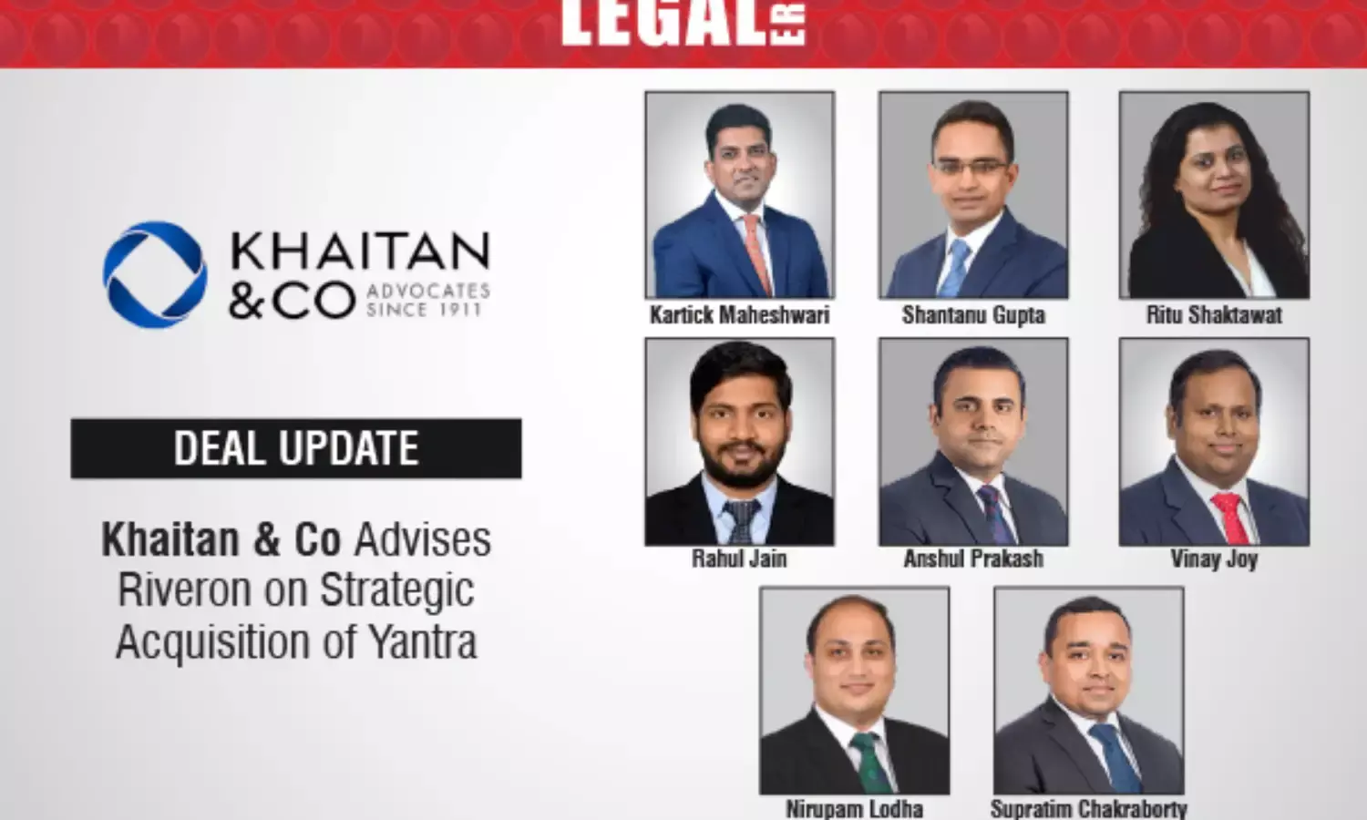 Khaitan & Co Advised Riveron On Strategic Acquisition Of Yantra