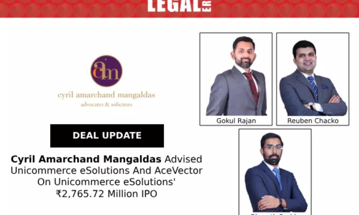 Cyril Amarchand Mangaldas Advised Unicommerce eSolutions And AceVector On Unicommerce eSolutions ₹2,765.72 Million IPO