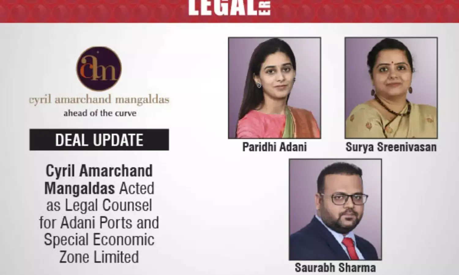 Cyril Amarchand Mangaldas Acted As Legal Counsel For Adani Ports And Special Economic Zone Limited