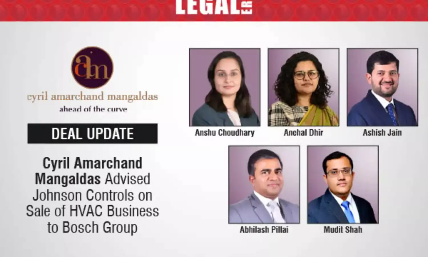 Cyril Amarchand Mangaldas Advised Johnson Controls On Sale Of HVAC Business To Bosch Group