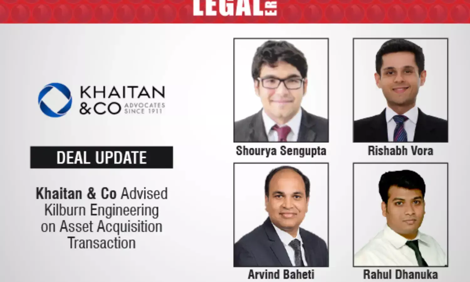 Khaitan & Co Advised Kilburn Engineering On Asset Acquisition Transaction