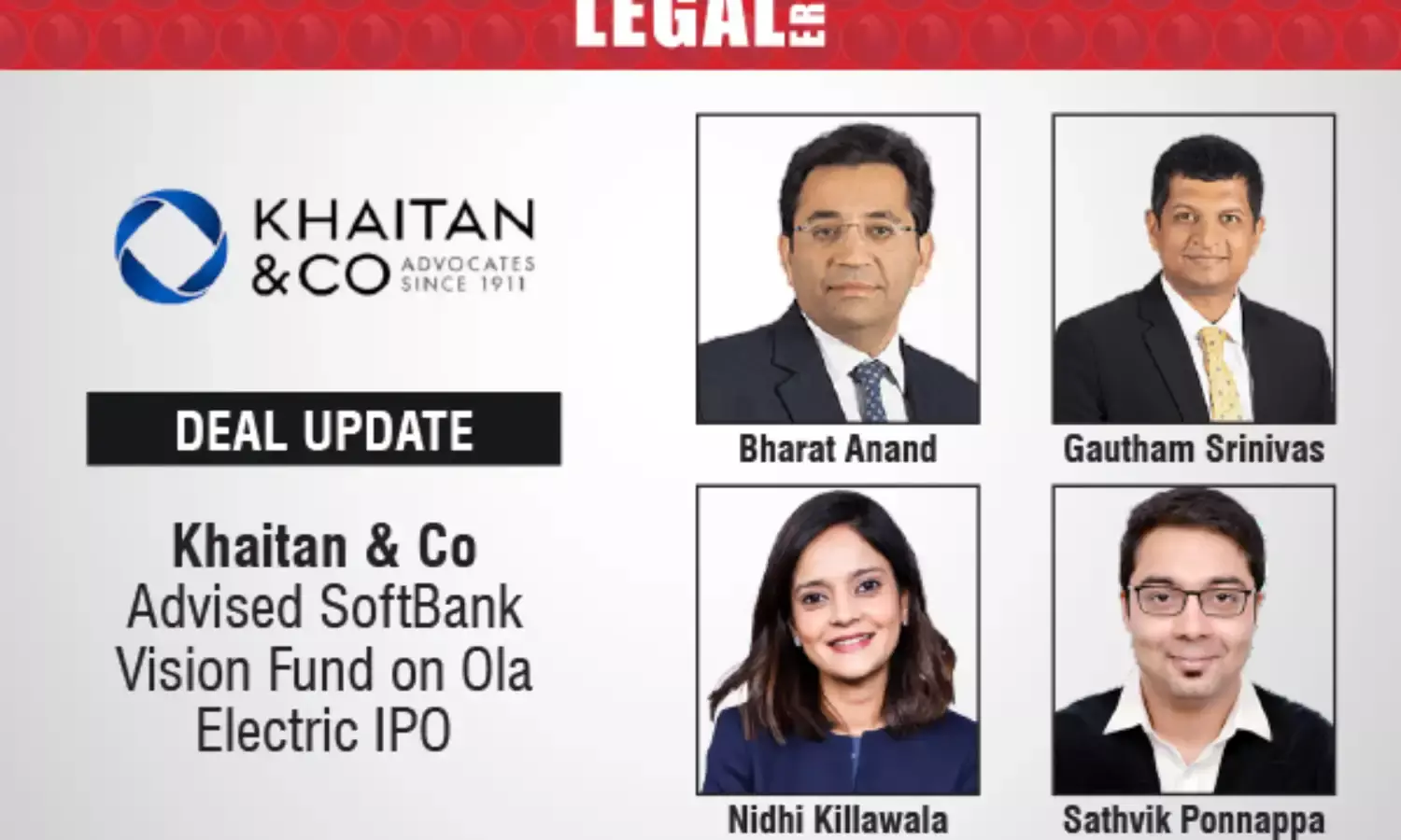Khaitan & Co Advised SoftBank Vision Fund On Ola Electric IPO