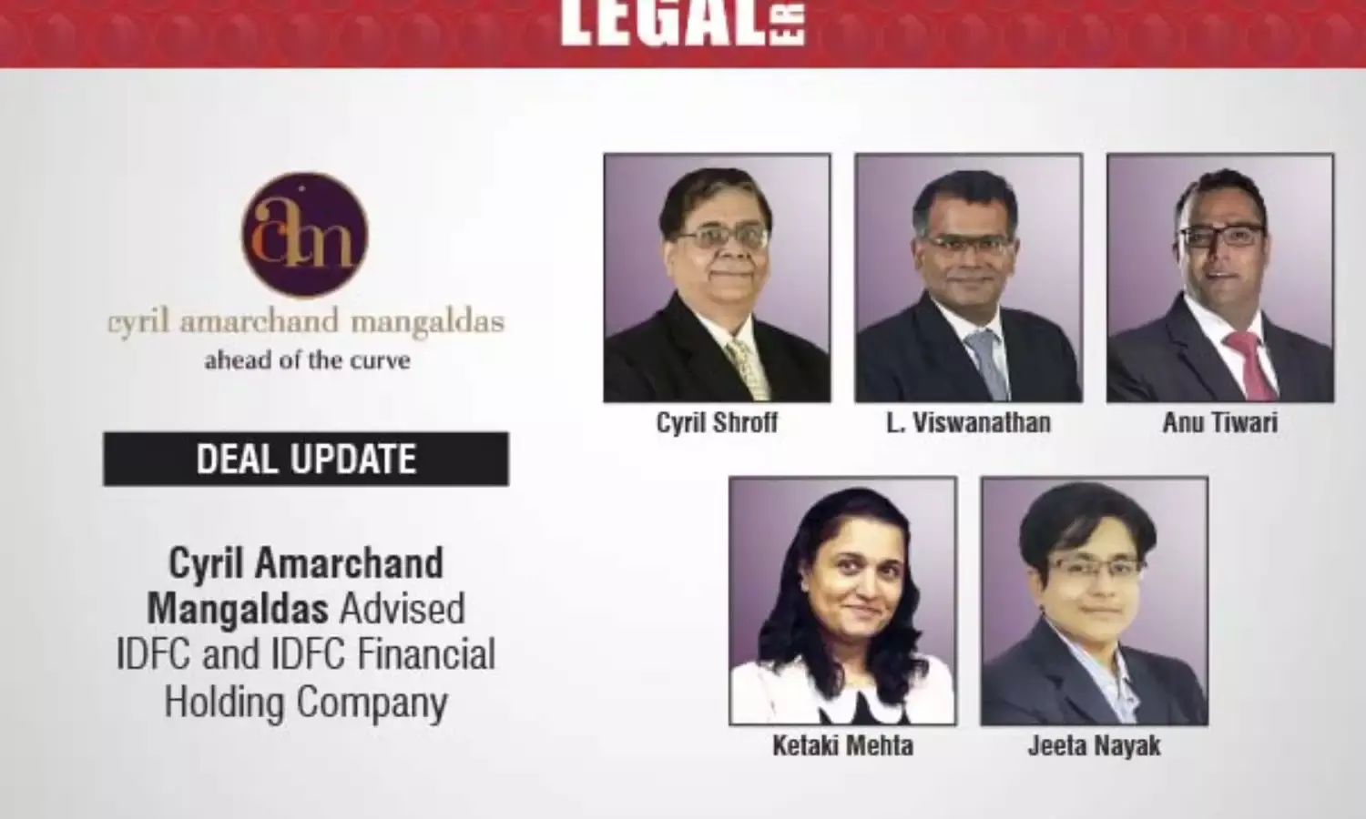 Cyril Amarchand Mangaldas Advised IDFC And IDFC Financial Holding Company
