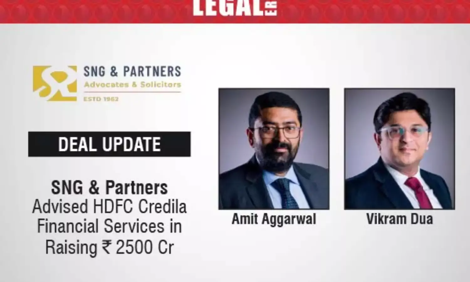 SNG & Partners Advised HDFC Credila Financial Services In Raising ₹2500 Cr