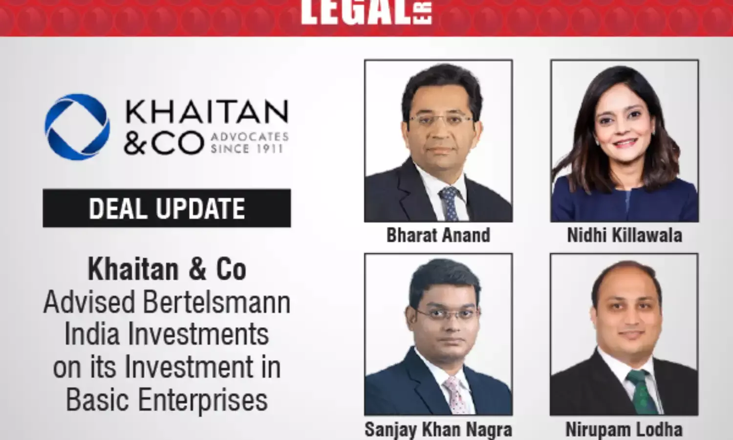 Khaitan & Co Advised Bertelsmann India Investments On Its Investment In Basic Enterprises
