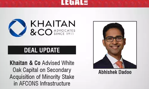 Khaitan & Co Advised White Oak Capital On Secondary Acquisition of Minority Stake in AFCONS Infrastructure