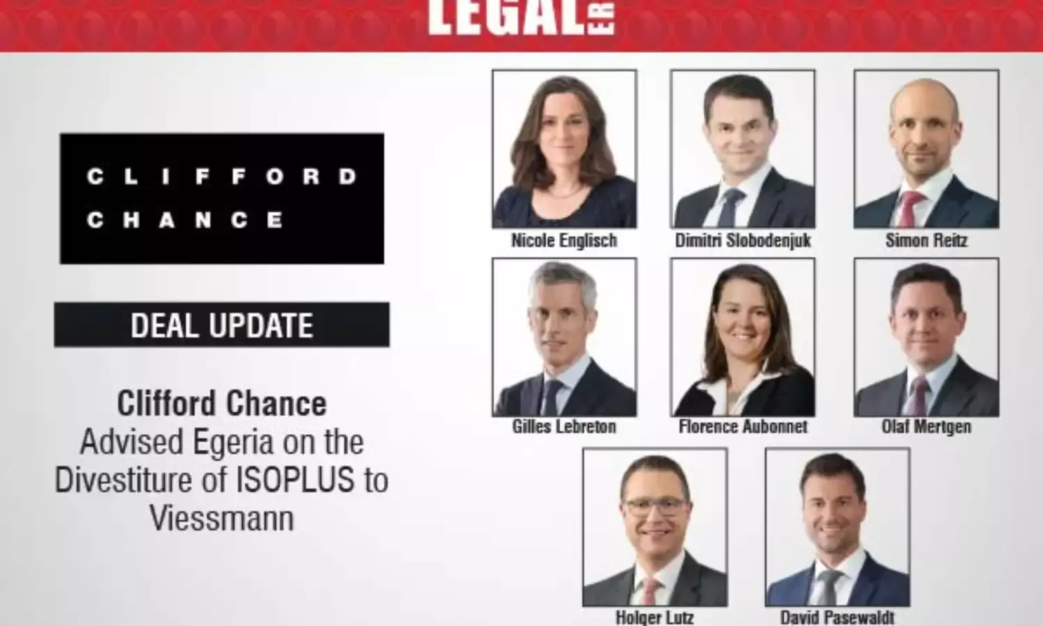 Clifford Chance Advised Egeria On The Divestiture Of ISOPLUS To Viessmann