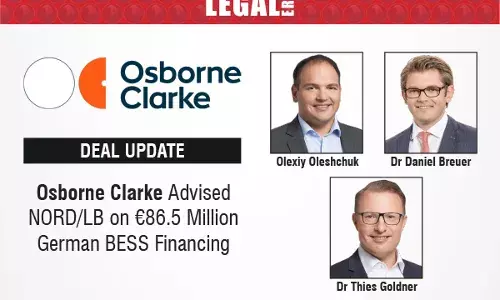 Osborne Clarke Advised NORD/LB On €86.5 Million German BESS Financing