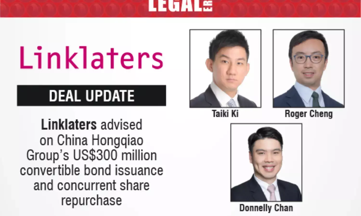 Linklaters Advised On China Hongqiao Group’s US$300 Million Convertible Bond Issuance And Concurrent Share Repurchase