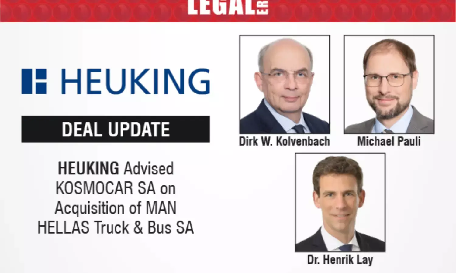 HEUKING Advised KOSMOCAR SA On Acquisition Of MAN HELLAS Truck & Bus SA