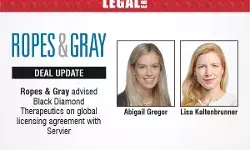 Ropes & Gray Advised Black Diamond Therapeutics On Global Licensing Agreement With Servier Ropes & Gray Advised Black Diamond Therapeutics On Global Licensing Agreement With Servier