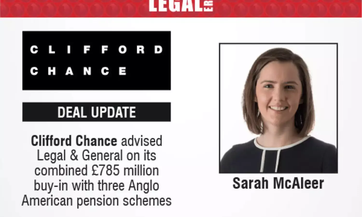 Clifford Chance Advised Legal & General On Its Combined £785 Million Buy-In With Three Anglo American Pension Schemes