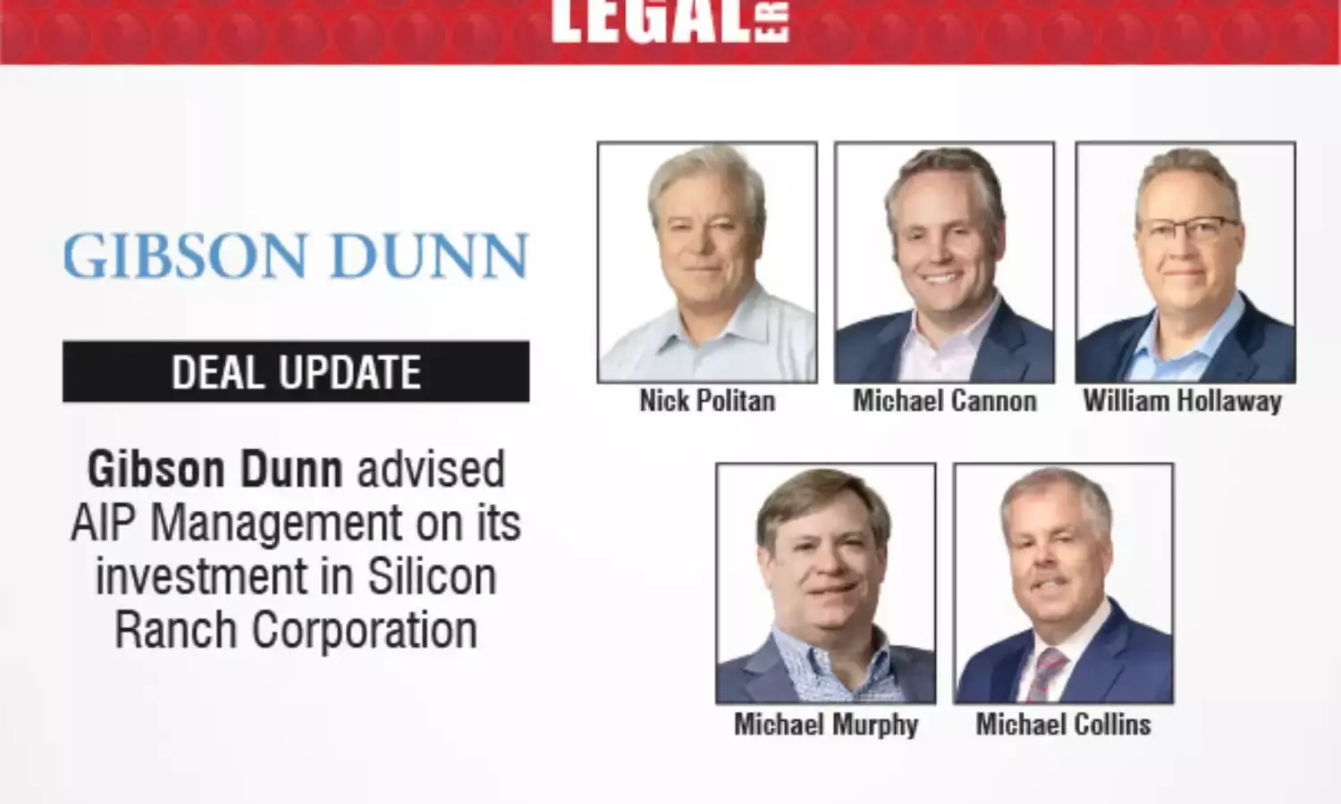 Gibson Dunn Advised AIP Management On Its Investment In Silicon Ranch Corporation