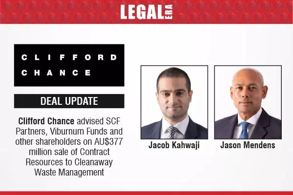 Clifford Chance Advised SCF Partners, Viburnum Funds And Other Shareholders On AU$377 Million Sale Of Contract Resources To Cleanaway Waste Management