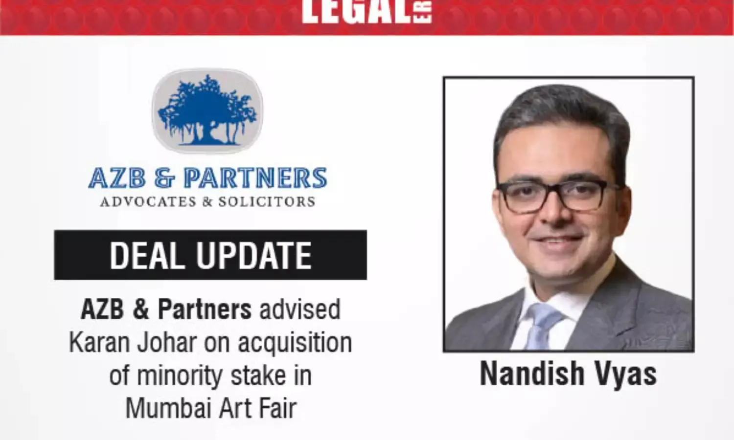 AZB & Partners Advised Karan Johar On Acquisition Of Minority Stake In Mumbai Art Fair