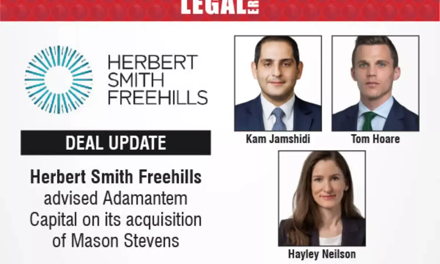 Herbert Smith Freehills Advised Adamantem Capital On Its Acquisition Of Mason Stevens
