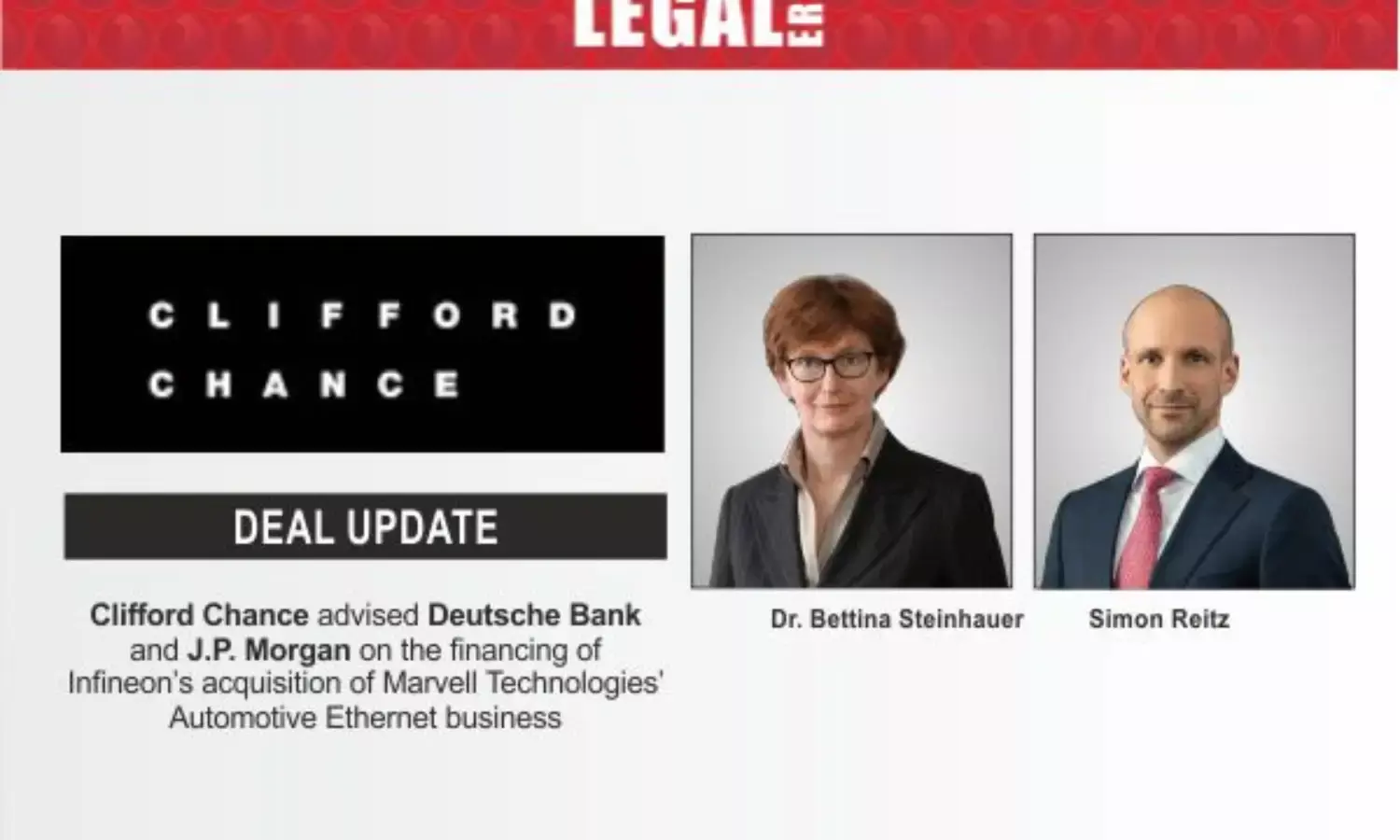 Clifford Chance Advised Deutsche Bank And J.P. Morgan On The Financing Of Infineon’s Acquisition Of Marvell Technologies’ Automotive Ethernet Business