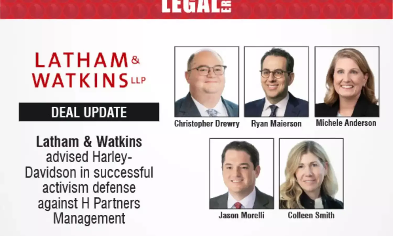 Latham & Watkins Advised Harley-Davidson In Successful Activism Defense Against H Partners Management