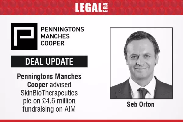 Penningtons Manches Cooper Advised SkinBioTherapeutics Plc On £4.6 Million Fundraising On AIM