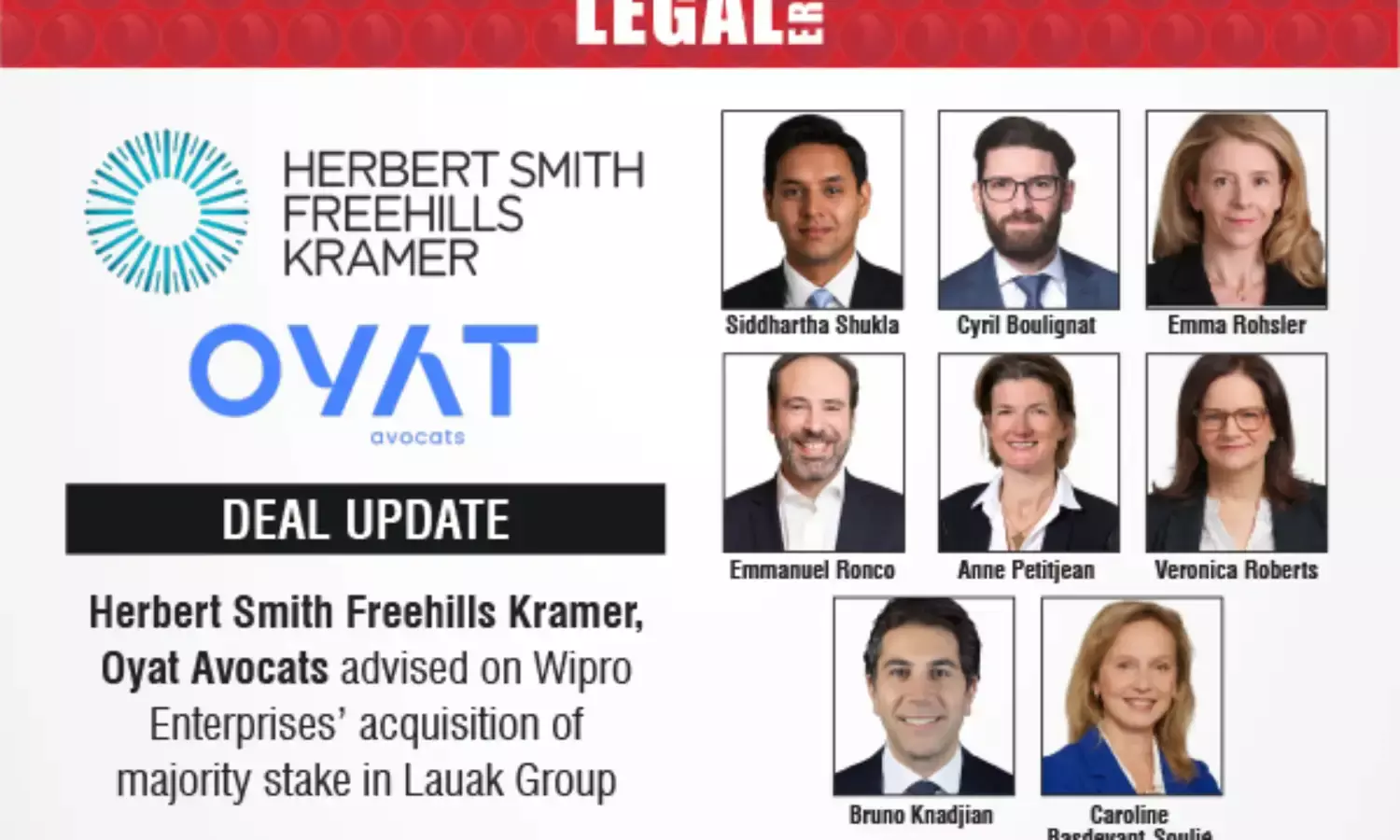 Herbert Smith Freehills Kramer, Oyat Avocats Advised On Wipro Enterprises’ Acquisition Of Majority Stake In Lauak Group