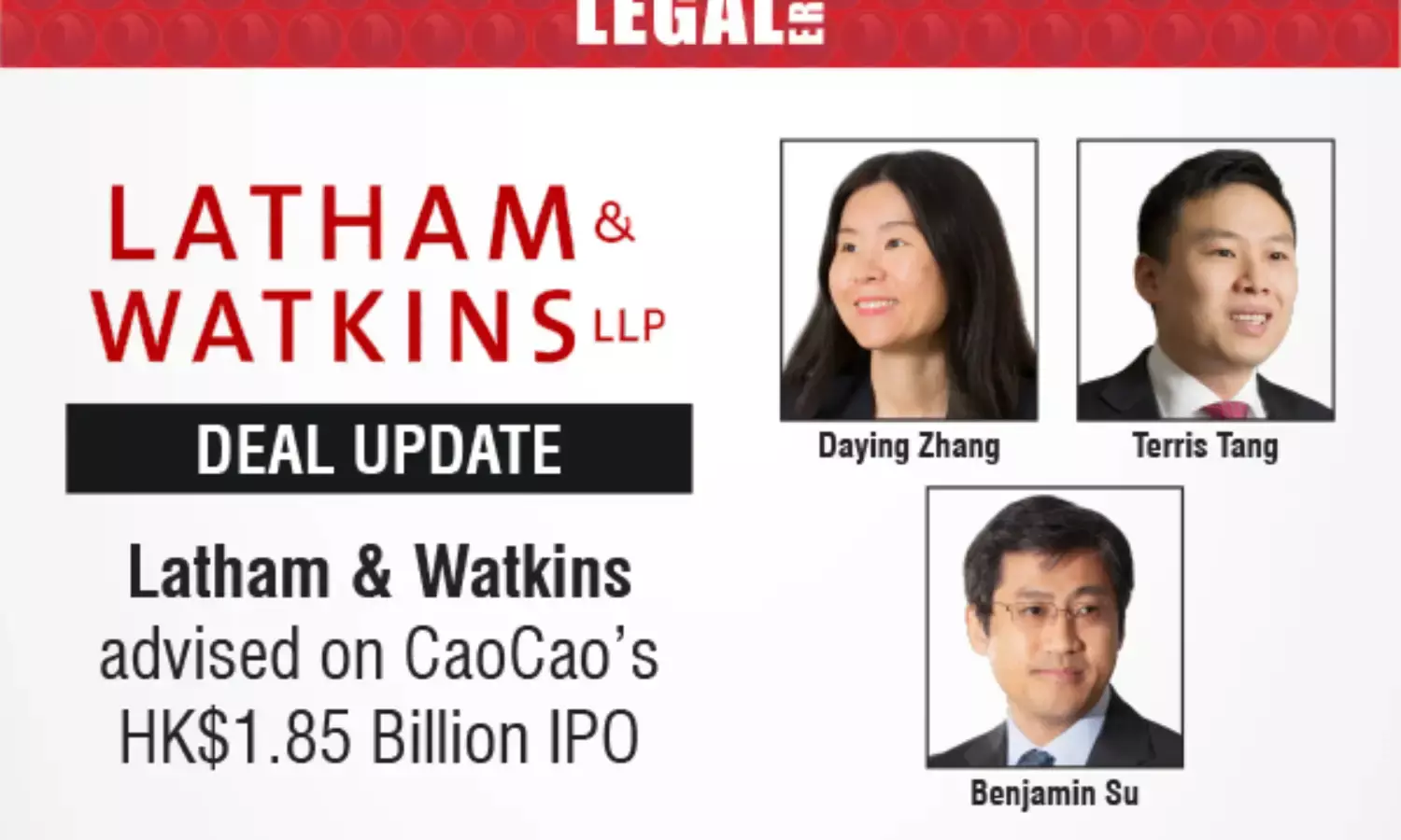 Latham & Watkins Advised On CaoCao’s HK$1.85 Billion IPO