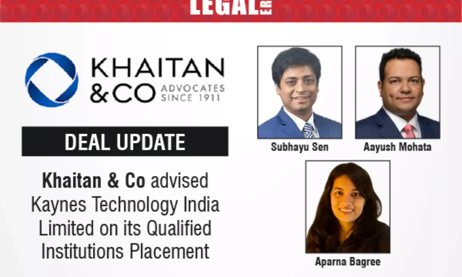 Khaitan & Co Advised Kaynes Technology India Limited On Its Qualified Institutions Placement