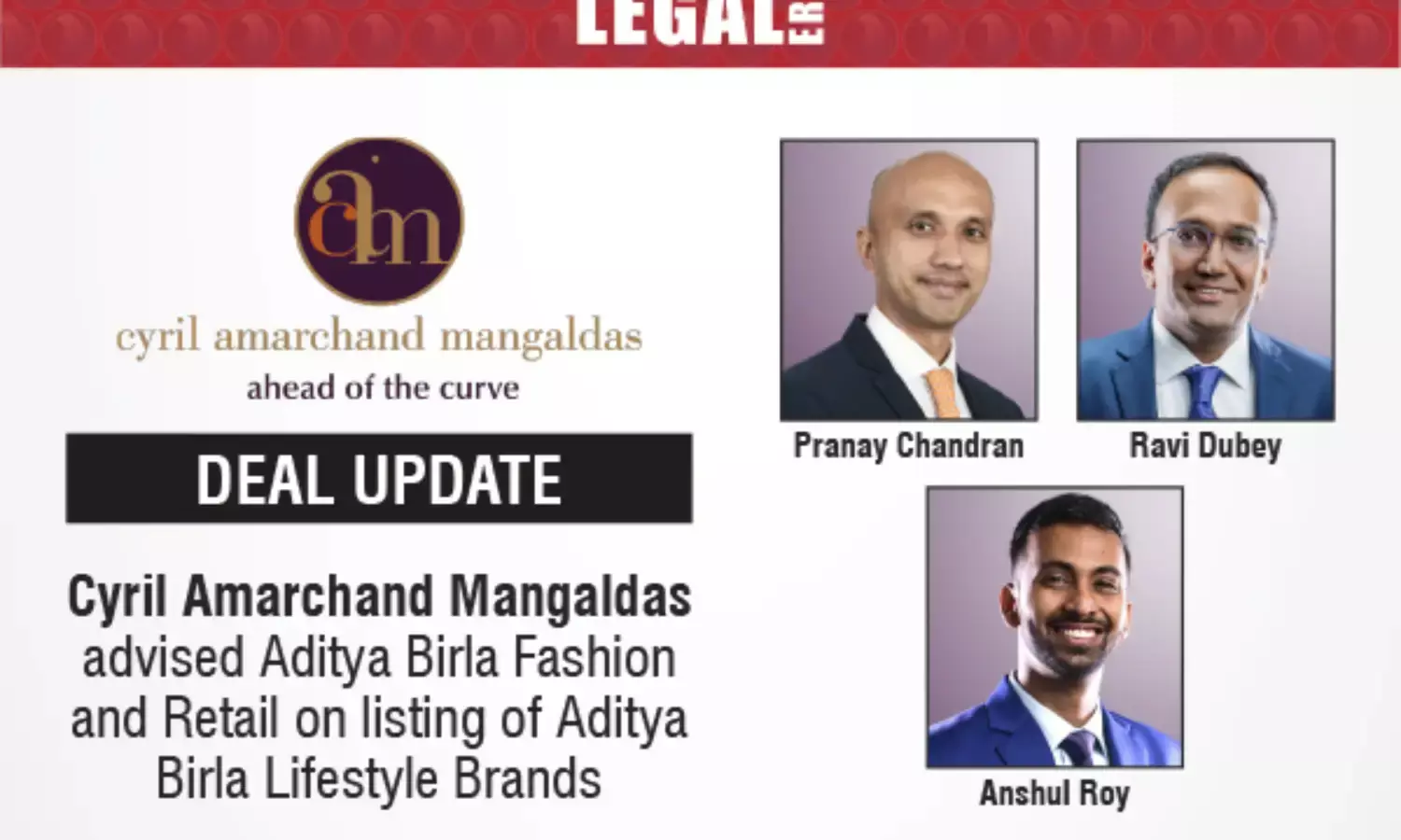 Cyril Amarchand Mangaldas Advised Aditya Birla Fashion And Retail On Listing Of Aditya Birla Lifestyle Brands