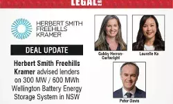 Herbert Smith Freehills Kramer Advised lenders On 300 MW / 600 MWh Wellington Battery Energy Storage System In NSW