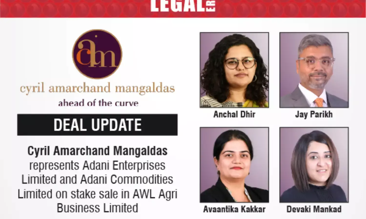 Cyril Amarchand Mangaldas Represents Adani Enterprises Limited And Adani Commodities Limited On Stake Sale In AWL Agri Business Limited