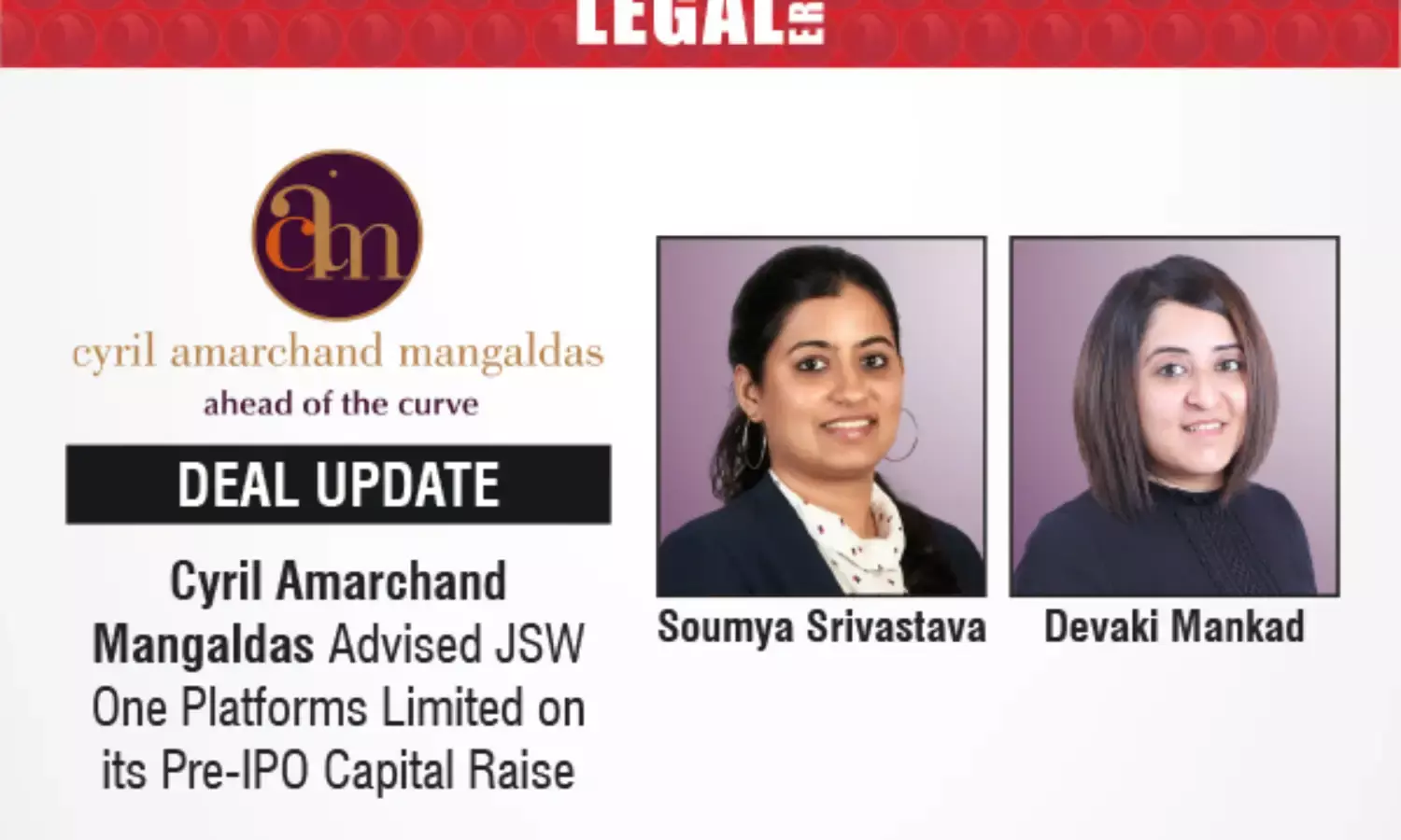 Cyril Amarchand Mangaldas Advised JSW One Platforms Limited On Its Pre-IPO Capital Raise