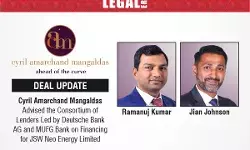 Cyril Amarchand Mangaldas Advised The Consortium Of Lenders Led By Deutsche Bank AG and MUFG Bank On Financing For JSW Neo Energy Limited