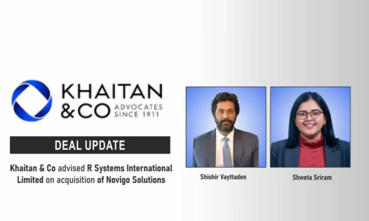Khaitan & Co Advised R Systems International Limited On Acquisition Of Novigo Solutions