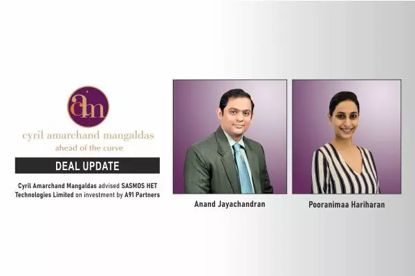 Cyril Amarchand Mangaldas Advised SASMOS HET Technologies Limited On Investment By A91 Partners